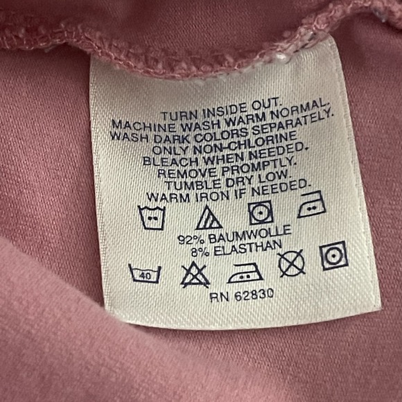 Lands End Pink Embroidered Split Neck Tunic Top Womens Medium 10-12 Long Sleeve - Picture 7 of 9